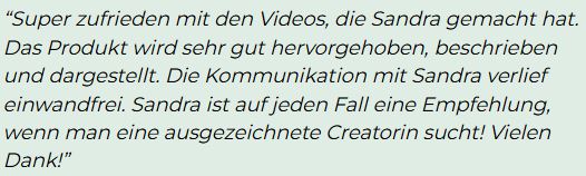 Kundenfeedback, Produkt sehr gut hervorgehoben, Kommunikation einwandfrei